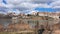 Views of the Duero River with a bridge as it passes through Tordesillas, in Valladolid, Spain. Europe.