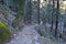 Views hiking along the Mist Trail up to Vernal Fall, Yosemite