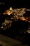 Views of the illuminated village of Alcala del Jucar at night from the viewpoint