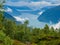 Views of LustraFjord from Molden hike in Norway