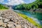 Views of man made dam at lake fontana great smoky mountains nc