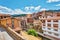 Views of the medieval town of Potes with hanging houses Cantabria, Spain.