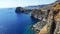 Views of the Mediterranean sea in the town of Lindos. The Island