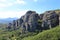 Views of Meteora, rocks and the valley