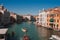 Views of the most beautiful canal of Venice - Grand Canal water streets, boats, gondolas, mansions along.