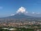 Views of Mount Vesuvius through the clouds