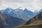 Views of mountain peaks, glaciers, gorges in Tien Shan, Kyrgyzstan