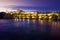 Views of the Prague Castle and the Charles bridge over river