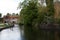 Views of the River Anton from Bridge Street in Andover in the UK