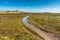 Views of salt marshes, from Norfolk Coast path National Trail near Burnham Overy Staithe