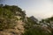 Views of the sea and Ses Margalides of ??Ibiza from the cliffs in the north of the island in Santa Agnes de Corona