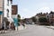 Views of shoppers on Market Place in Glastonbury, Somerset in the UK