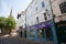 Views of shops on Hounds Gate in Nottingham in the UK