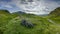 Views towards Eskdale from the summit of Hardknott Pass, Lake District, UK