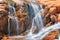 Views of Waterfalls at Gunlock State Park Reservoir Falls, In Gunlock, Utah by St George. Spring run off over desert erosion sands