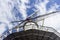 Views of the working platform and the blades of the Windmill d`Orangemolen in the historic fortress town Willemstad, Netherlands