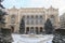 Vigado Concert Hall on the Danube Promenade in winter, Budapest, Hungary.