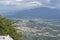 Viggiano village and Agri valley landscape from Acqua de Pastori, Italy