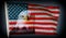 Always vigilant american flag and bald eagle dark background