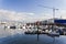 Vigo, Spain - Jan 26, 2020: Boats in the marina of Agrupacion Nautica San Gregorio in Beiramar avenue on January 26, 2020 in Vigo