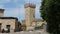 Vigoleno, Italy, view of the tower of the castle