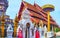The Viharn Luang behind the chatra umbrella, Wat Phra That Lampang Luang Temple, Lampang, Thailand