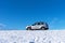 Vik, Iceland - March 5, 2020: View of a silver Dacia Duster on a road in winter in Iceland