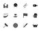 Viking accessories glyph style icons set