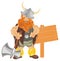 Viking with ax and banner