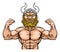 Viking Barbarian Mascot Muscle Strong Cartoon