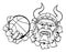 Viking Basketball Ball Sports Mascot Cartoon