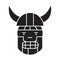 Viking emoji black vector concept icon. Viking emoji flat illustration, sign