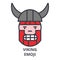 Viking emoji vector line icon, sign, illustration on background, editable strokes
