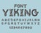 Viking font. norse medieval ornament Celtic ABC. Traditional ancient manuscripts alphabet