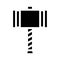 Viking hammer weapon glyph icon vector illustration