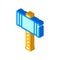 Viking hammer weapon isometric icon vector illustration