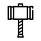 Viking hammer weapon line icon vector illustration