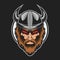 Viking head evil vector illustration