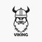Viking head in helmet. Logo design, print for clothes, t-shirts, template of emblems. Vector.