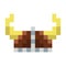 Viking helmet horns pixel art cartoon retro game style