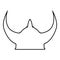 Viking helmet icon black color illustration outline