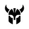 Viking helmet logo design. Head of warrior symbol. Good  for gym, sport or game club - Vector