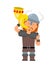 Viking. A man in a costume a viking holding golden horn in hand. viking character in a flat style.