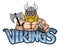 Viking Man Ice Hockey Sports Team Mascot