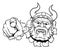 Viking Mascot Cartoon Character Pointing