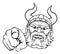 Viking Mascot Cartoon Character Pointing