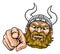 Viking Pointing Finger At You Mascot Cartoon