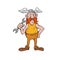 Viking Repairman Standing Spanner Cartoon