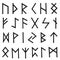 Viking runes set. Rune alphabet, futhark. Mystical symbols. Esoteric, occult, magic.