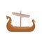 Viking scandinavian draccar, Norman ship sailing vector Illustration on a white background